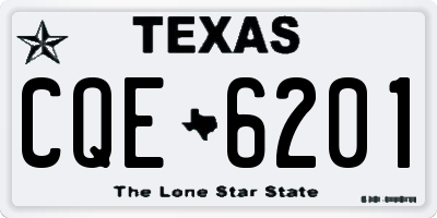 TX license plate CQE6201