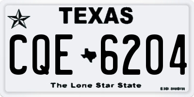 TX license plate CQE6204