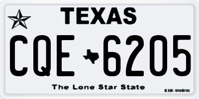 TX license plate CQE6205