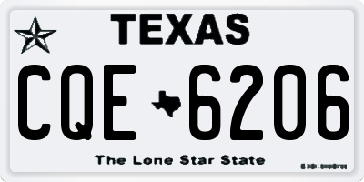 TX license plate CQE6206