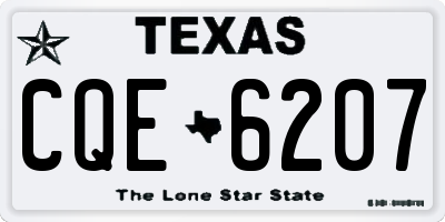 TX license plate CQE6207