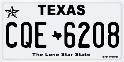 TX license plate CQE6208