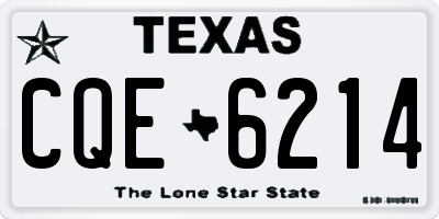 TX license plate CQE6214