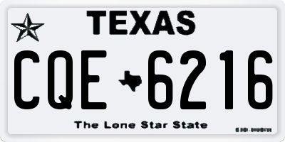 TX license plate CQE6216