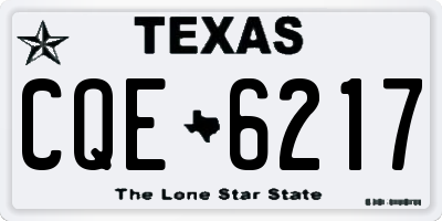 TX license plate CQE6217