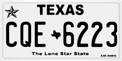 TX license plate CQE6223