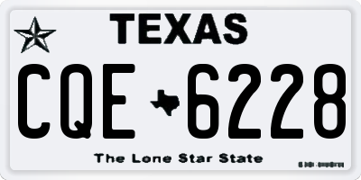 TX license plate CQE6228