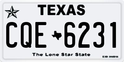 TX license plate CQE6231