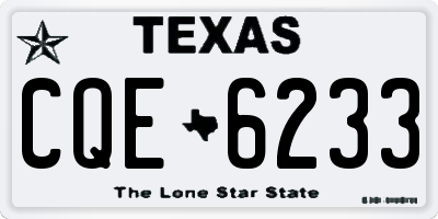 TX license plate CQE6233