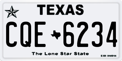 TX license plate CQE6234