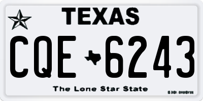 TX license plate CQE6243
