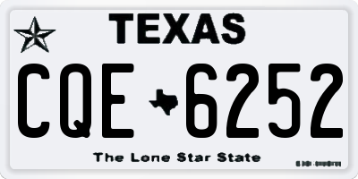 TX license plate CQE6252