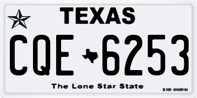 TX license plate CQE6253