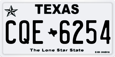 TX license plate CQE6254