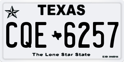 TX license plate CQE6257