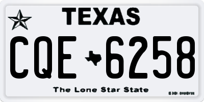 TX license plate CQE6258