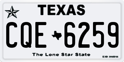 TX license plate CQE6259