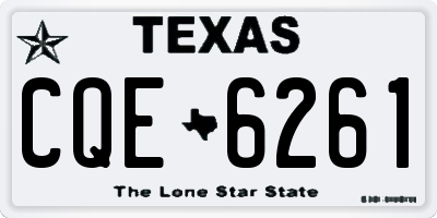 TX license plate CQE6261