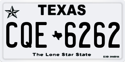 TX license plate CQE6262