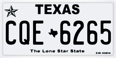 TX license plate CQE6265