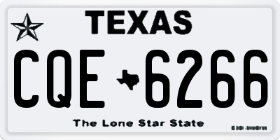 TX license plate CQE6266