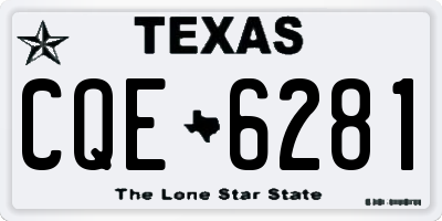 TX license plate CQE6281