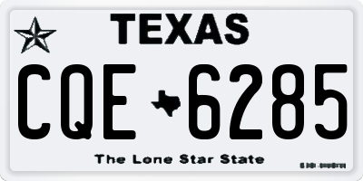 TX license plate CQE6285