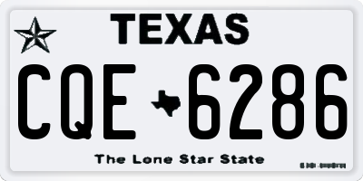 TX license plate CQE6286