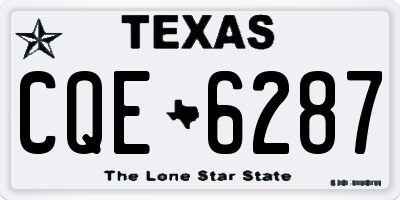 TX license plate CQE6287