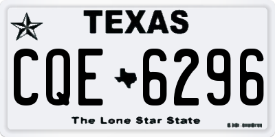 TX license plate CQE6296