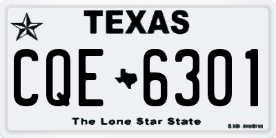 TX license plate CQE6301