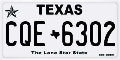 TX license plate CQE6302