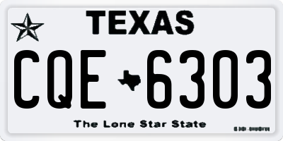 TX license plate CQE6303