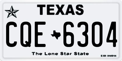 TX license plate CQE6304