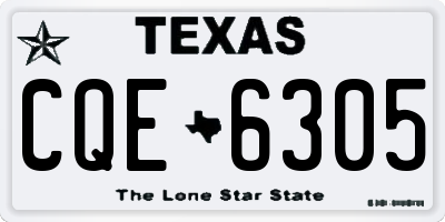 TX license plate CQE6305