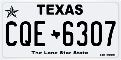 TX license plate CQE6307
