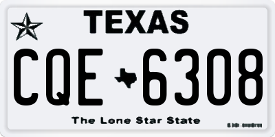 TX license plate CQE6308