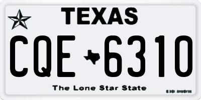 TX license plate CQE6310