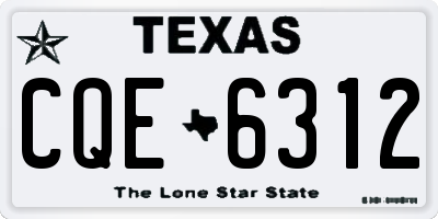 TX license plate CQE6312