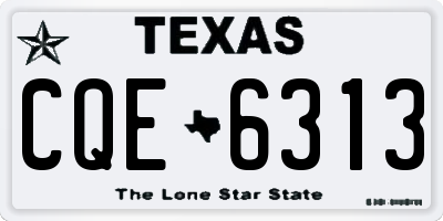 TX license plate CQE6313