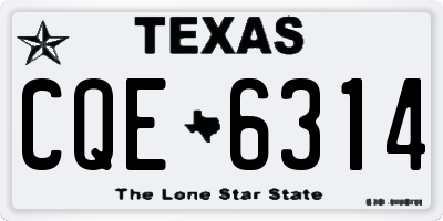 TX license plate CQE6314