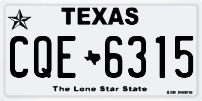 TX license plate CQE6315