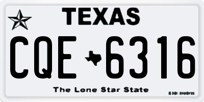 TX license plate CQE6316