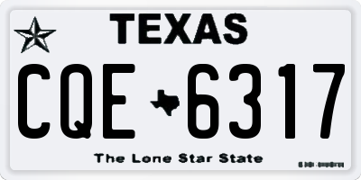 TX license plate CQE6317