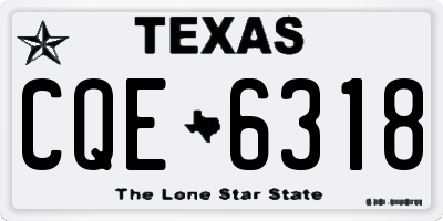 TX license plate CQE6318