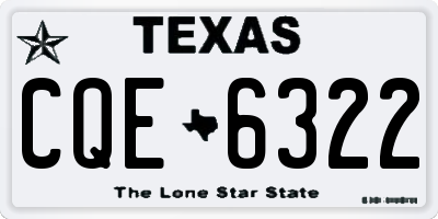 TX license plate CQE6322
