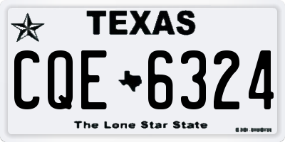 TX license plate CQE6324
