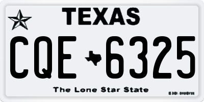 TX license plate CQE6325