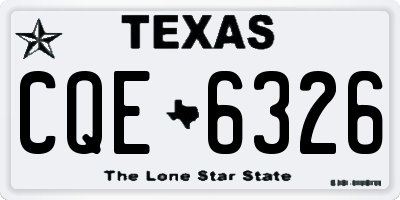 TX license plate CQE6326