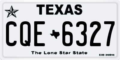 TX license plate CQE6327